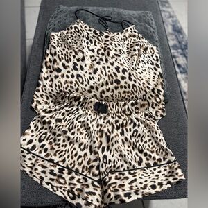 Victoria's Secret Leopard Satin Loungewear Set